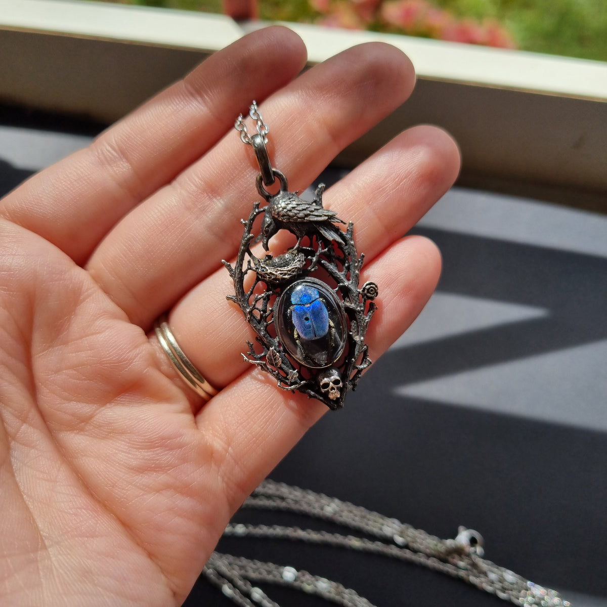 Hoplia coerulea Beetle pendant