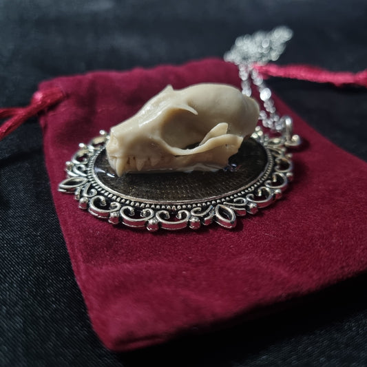 Resin Fruit Bat Skull necklace