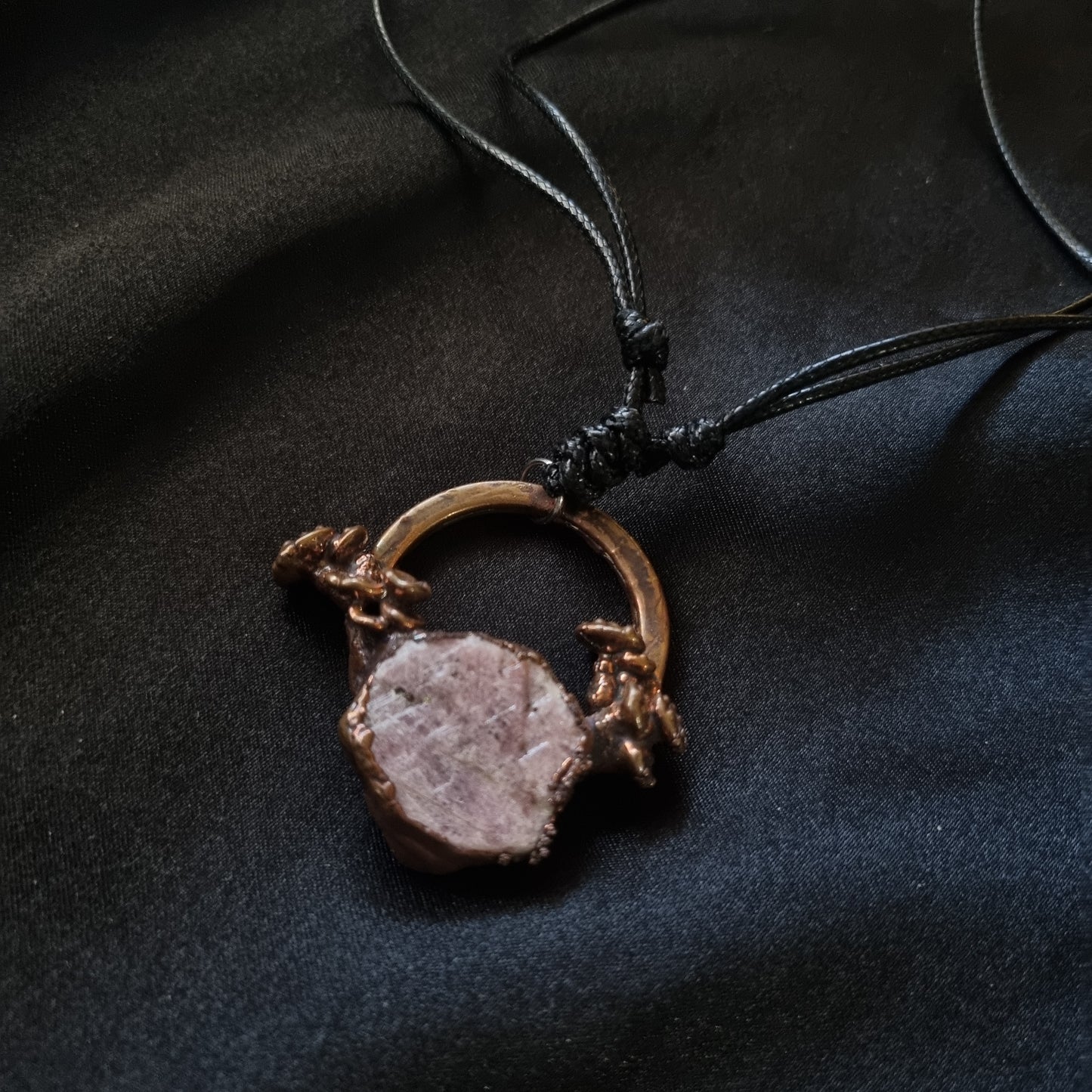 Electroplated Ruby Pendant Necklace