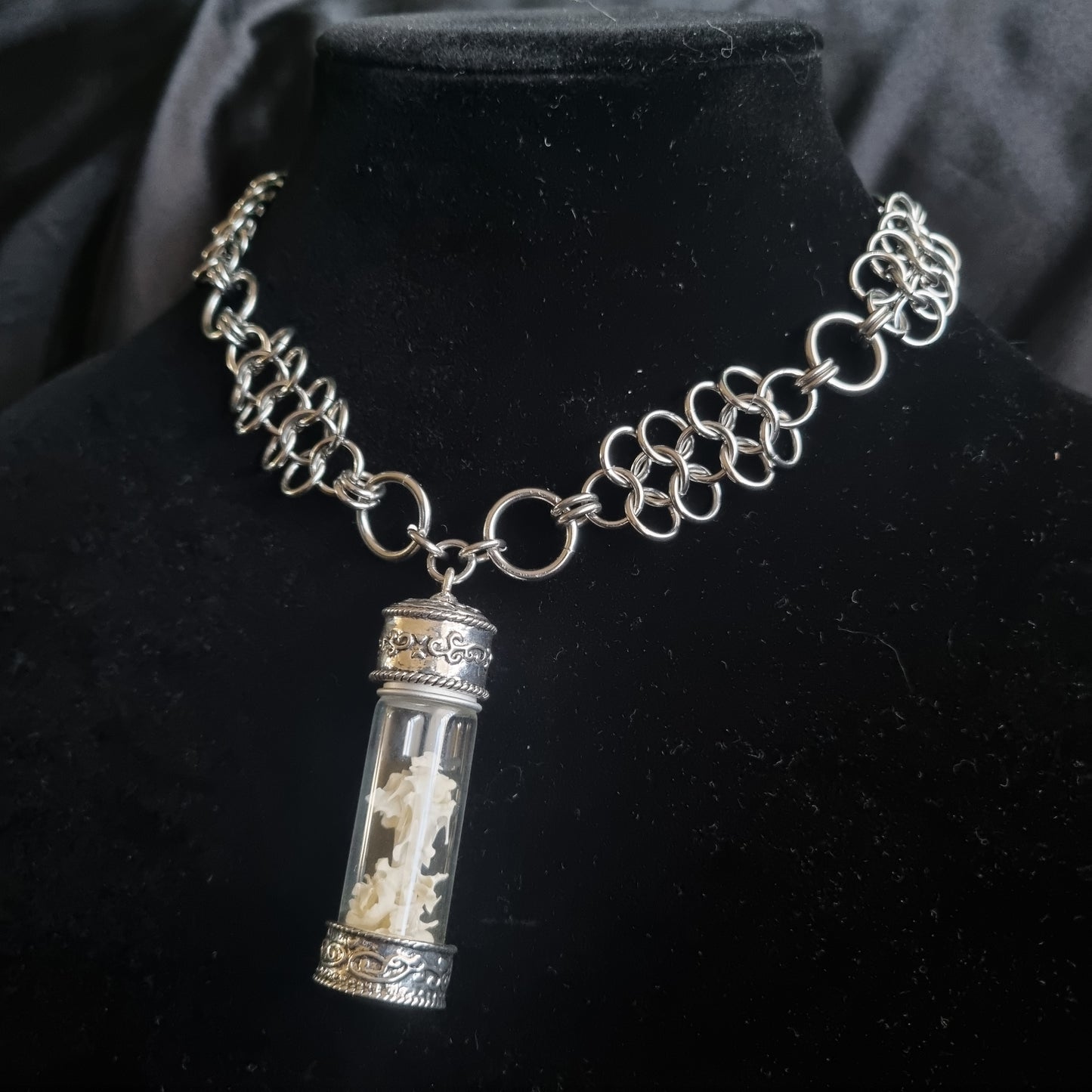 Chainmaille Bird Vertebrae Necklace